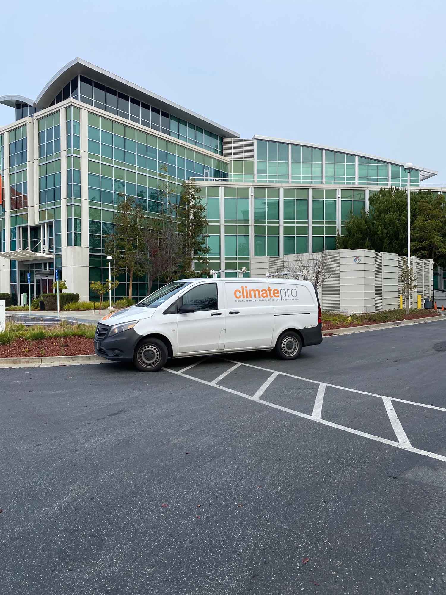 Commercial 3M Prestige Exterior Window Film Project: Informatica, Redwood City, CA, installed by ClimatePro.