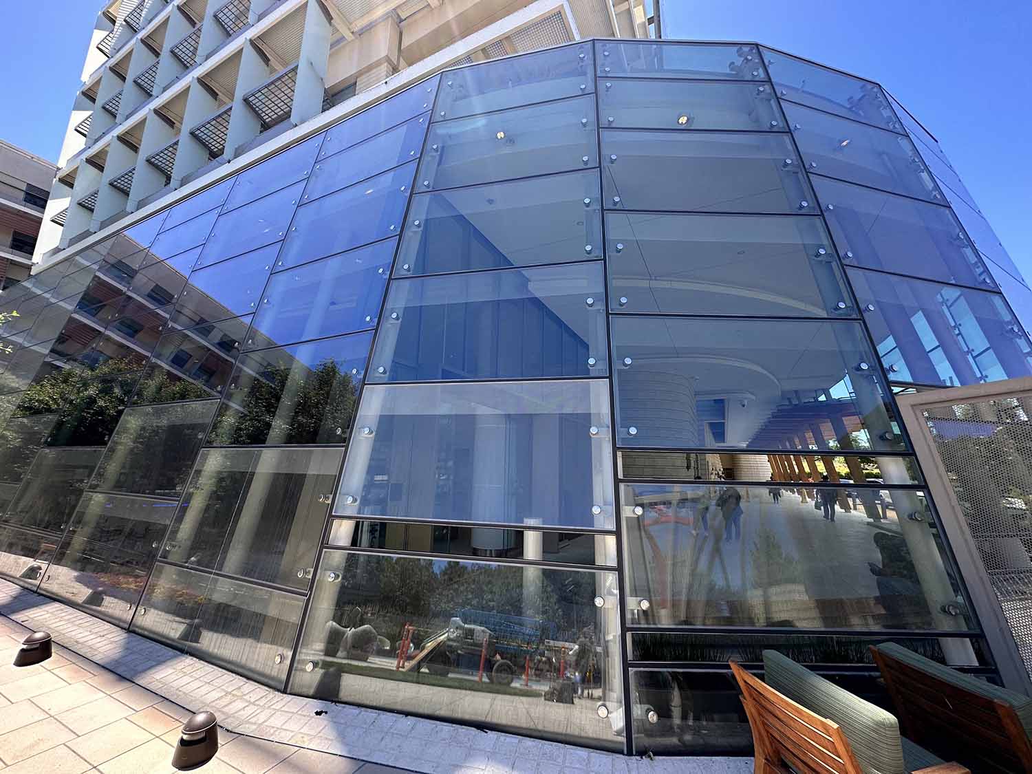 Exterior Window Film for a Palo Alto Children's Hospital. 3M Exterior Window Film, Installed by ClimatePro.