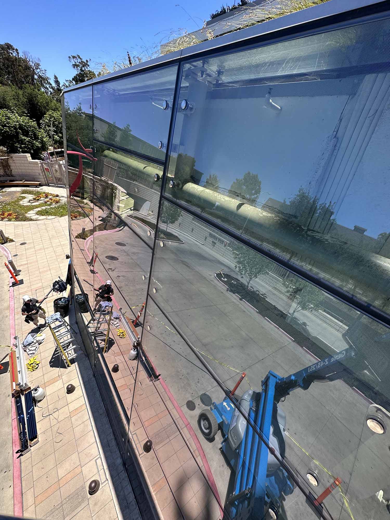 Exterior Window Film for a Palo Alto Children's Hospital. 3M Exterior Window Film, Installed by ClimatePro.