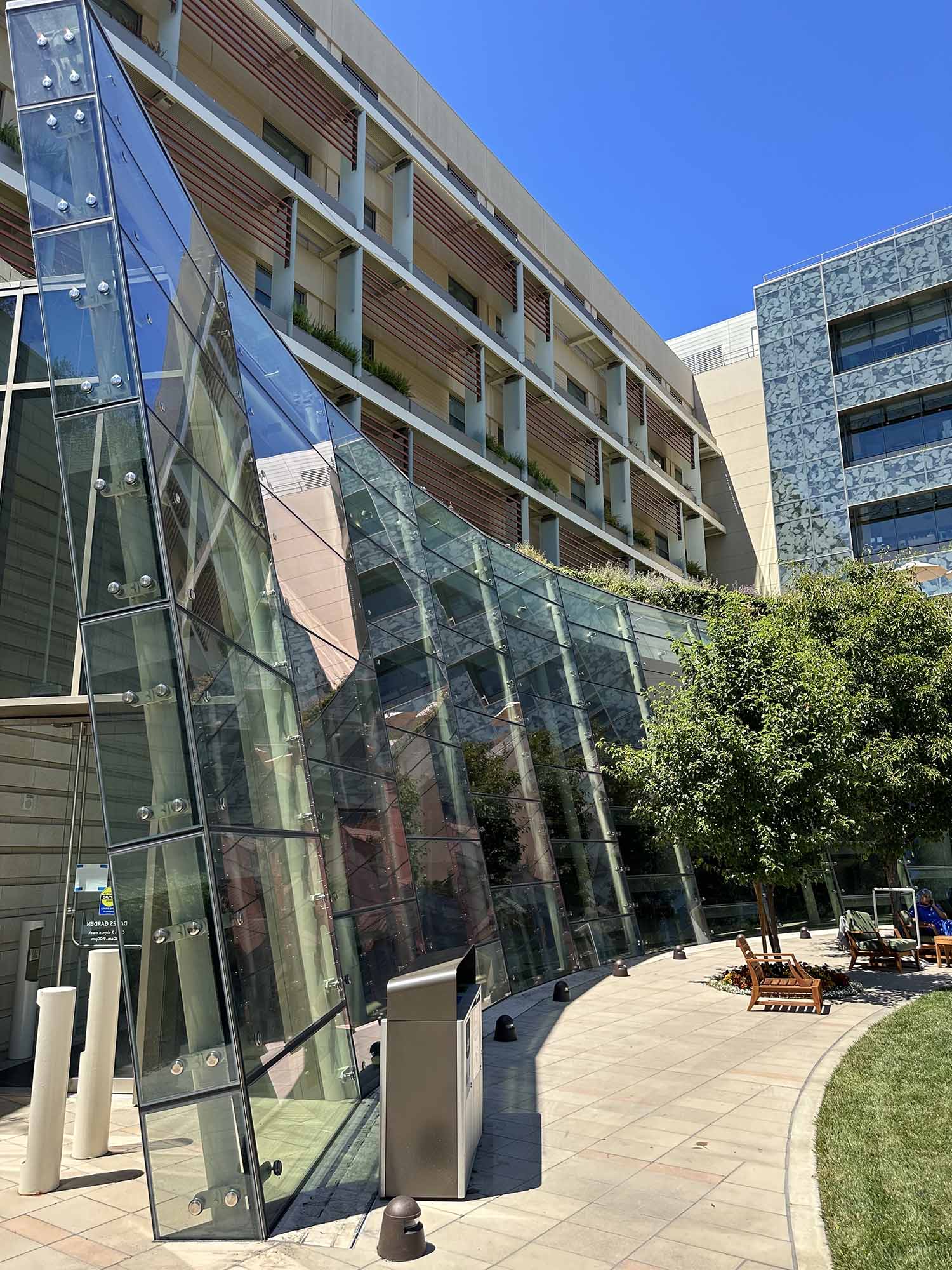Exterior Window Film for a Palo Alto Children's Hospital. 3M Exterior Window Film, Installed by ClimatePro.