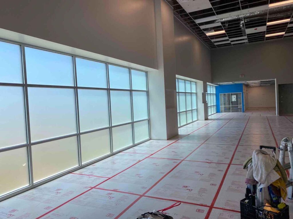Decorative Privacy Window Film for an American Canyon Business. Installed by ClimatePro.