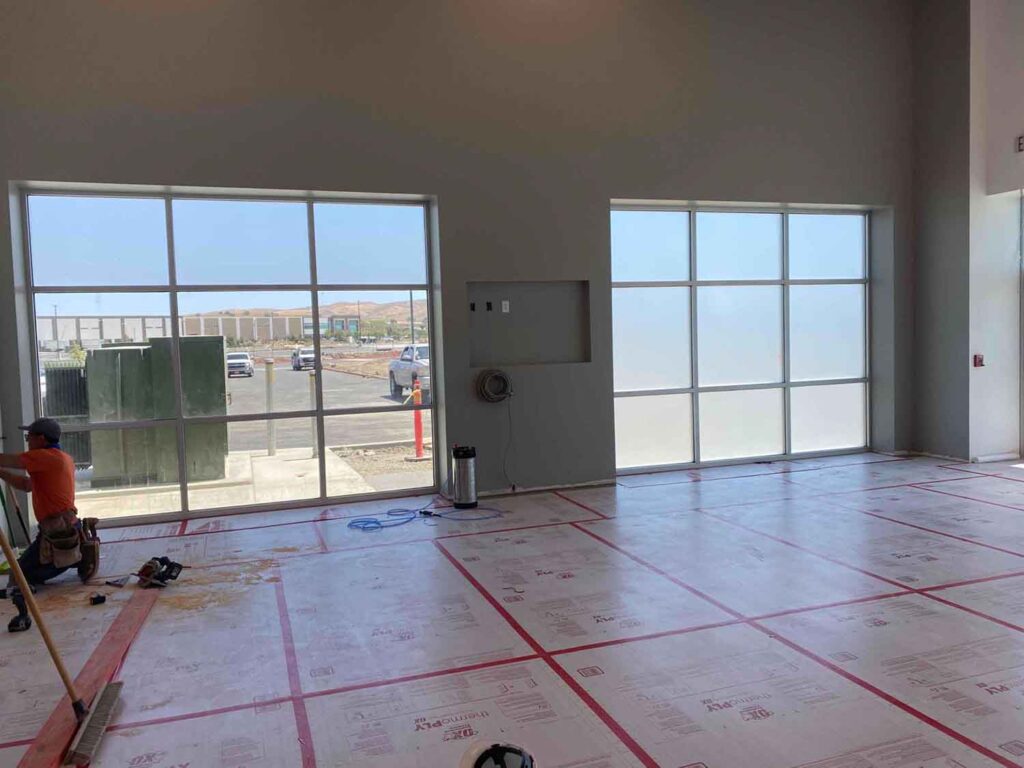 Decorative Privacy Window Film for an American Canyon Business. Installed by ClimatePro.