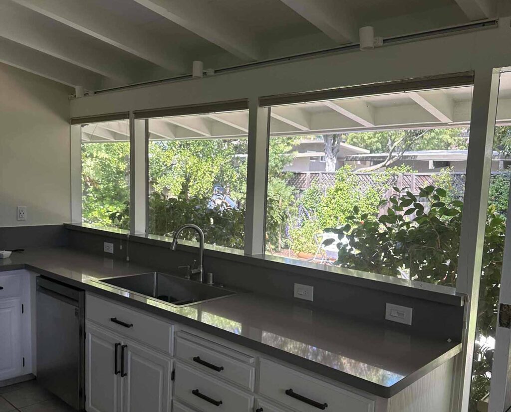 The same kitchen, only this time you get to see how 3M Security Window Film looks from the inside.