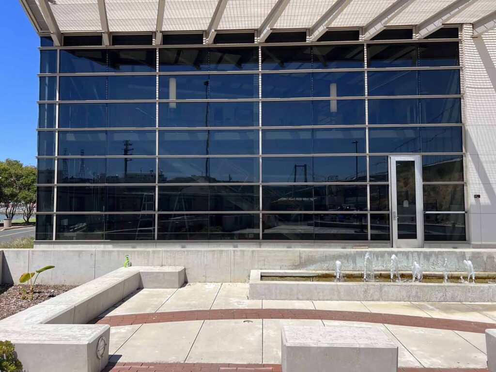 Modern office building in Vallejo upgraded with 3M Exterior Prestige Sun Control Film by ClimatePro.